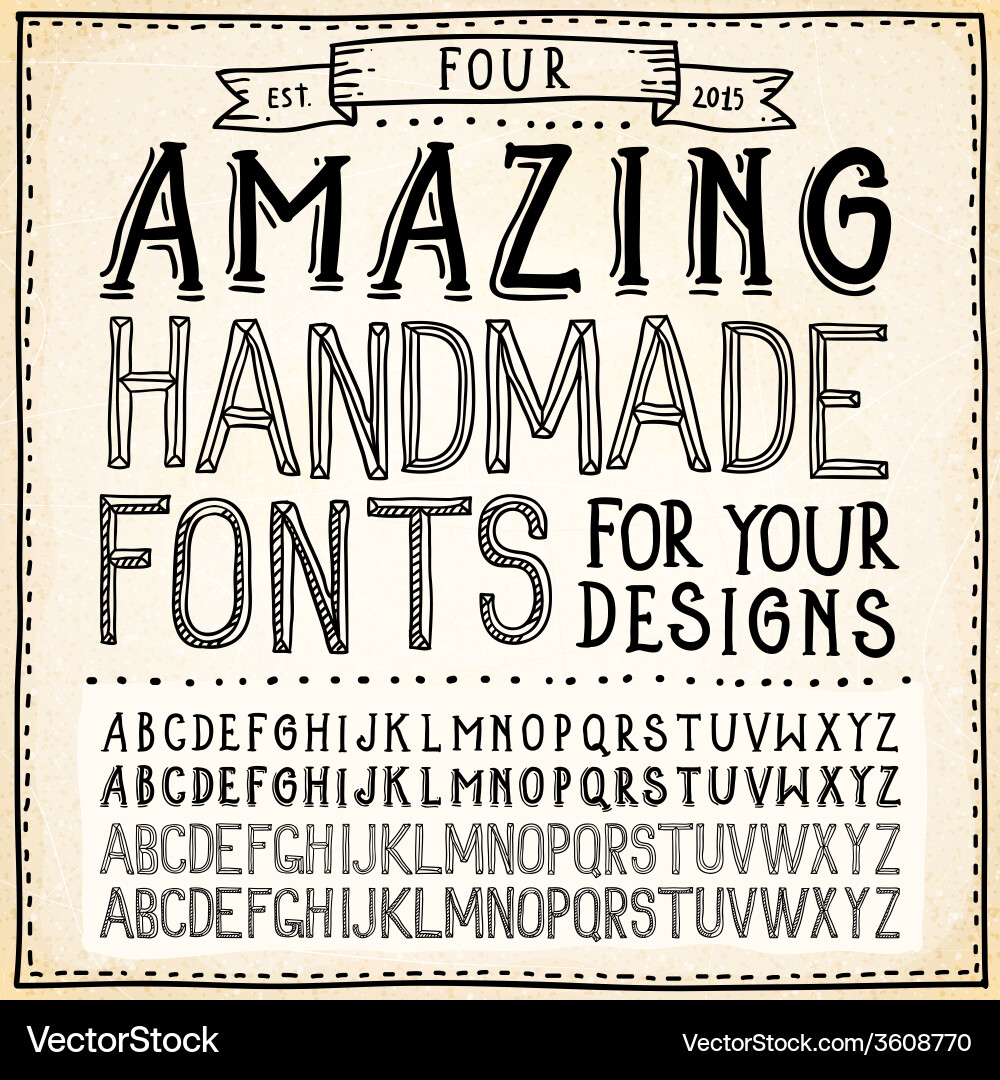 Handwritten Font Collection vector image