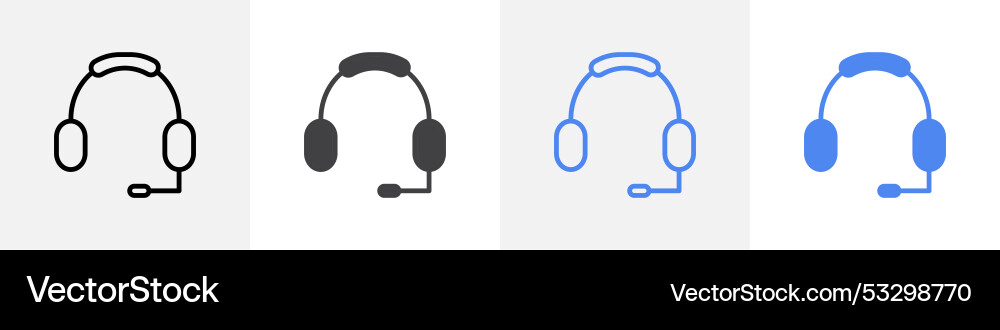 Headphone icon set use for web ui or app vector image