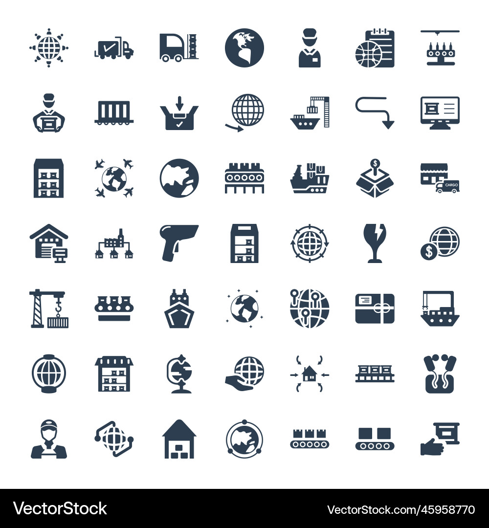 Logistics Icon Set Royalty Free Vector Image - VectorStock