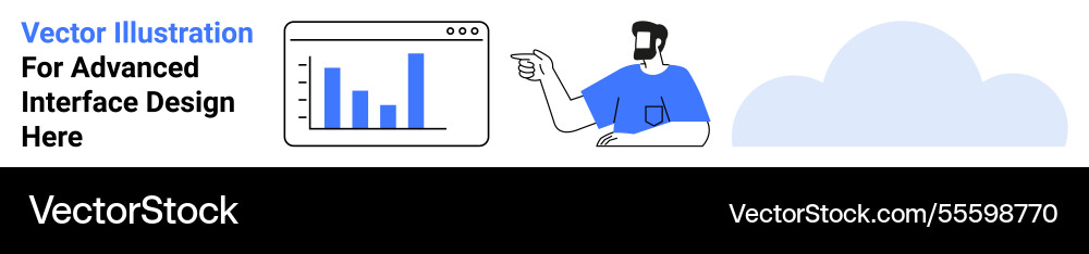 Man analyzing bar chart on digital interface Man analyzing bar chart on digital interface vector image