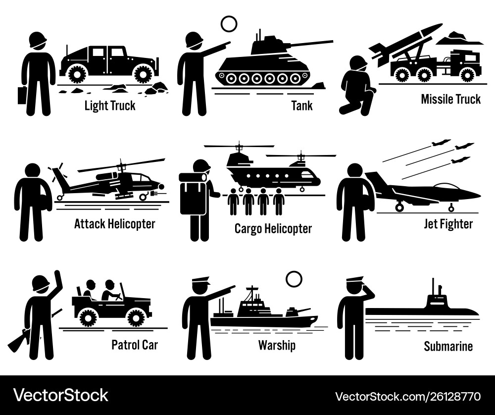 Military Vehicles & Transportation vector image