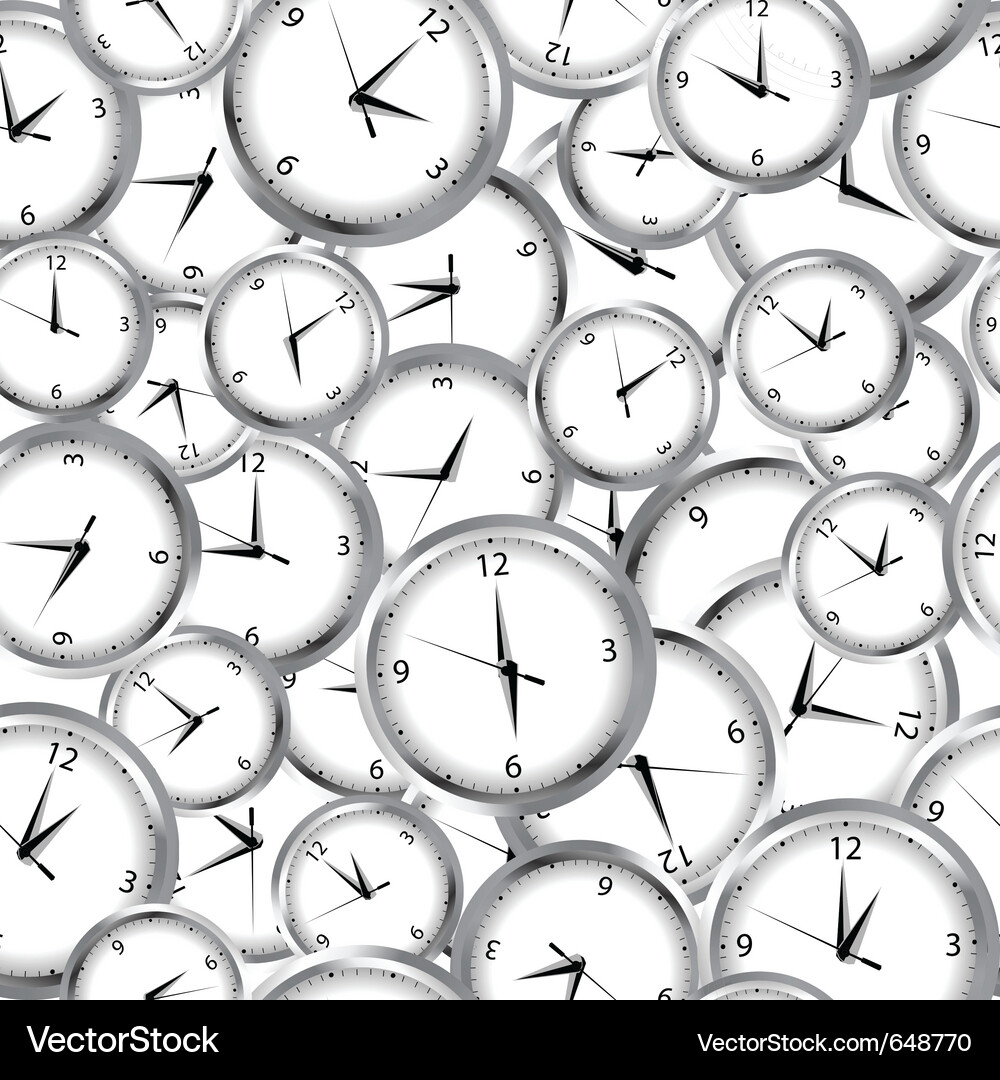 Silver Clock Pattern Vector Image