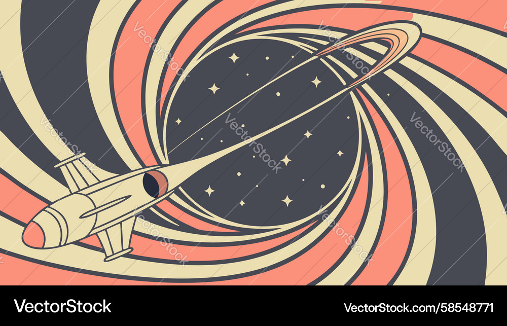 Abstract Space Vortex Spaceship Vector Image