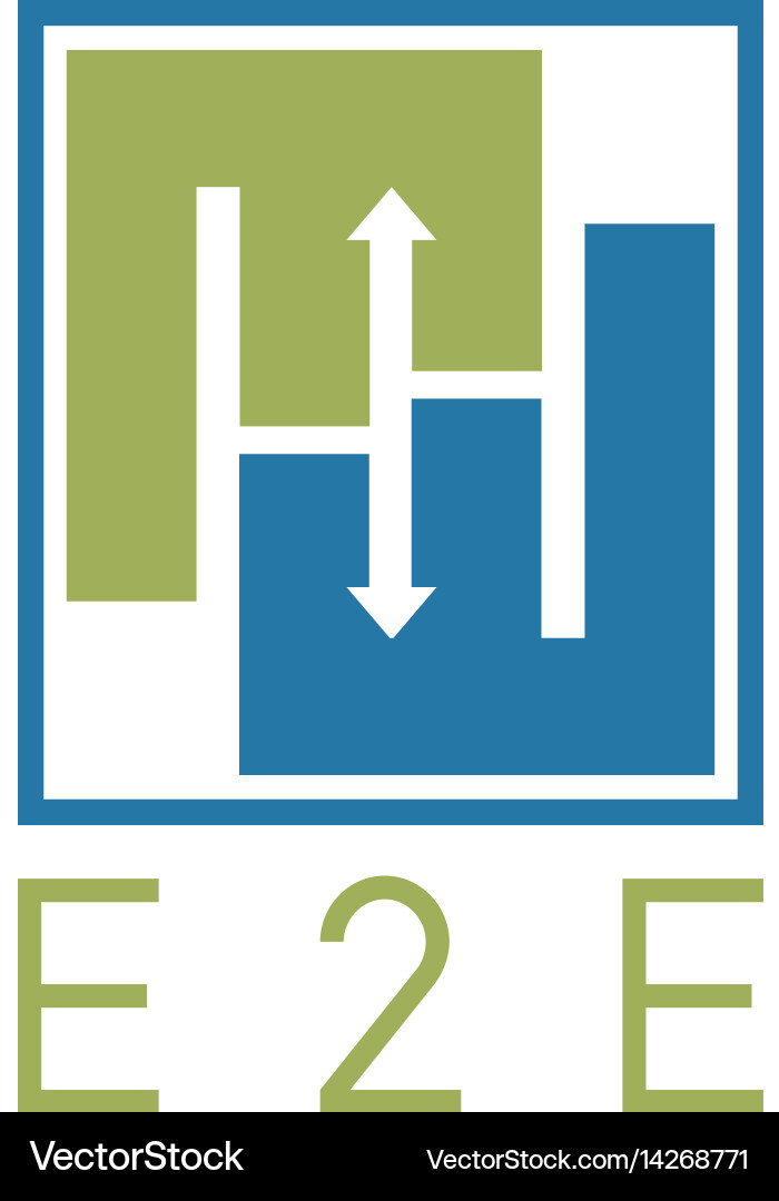 E2e negative space concept engineer-to-engineer vector image