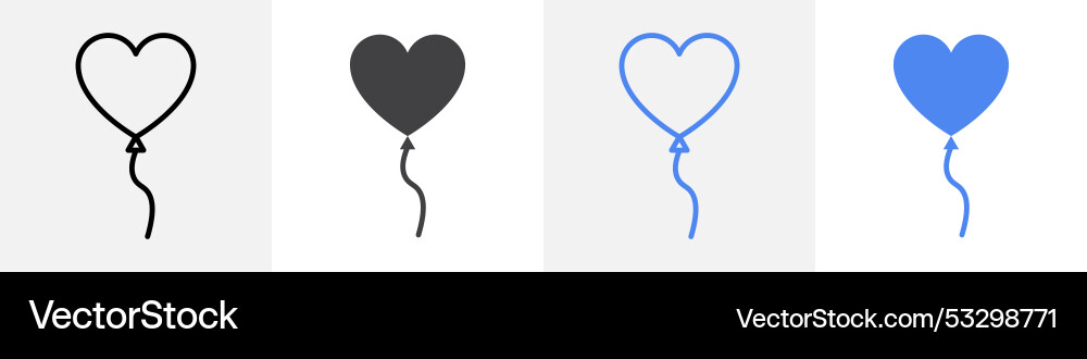 Heart balloon icon set use for web ui or app Vector Image