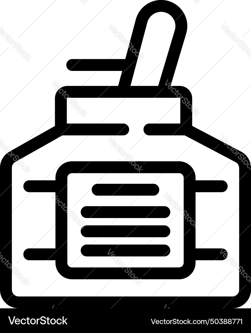 Ink storage icon outline drawing scripts Ink storage icon outline drawing scripts vector image