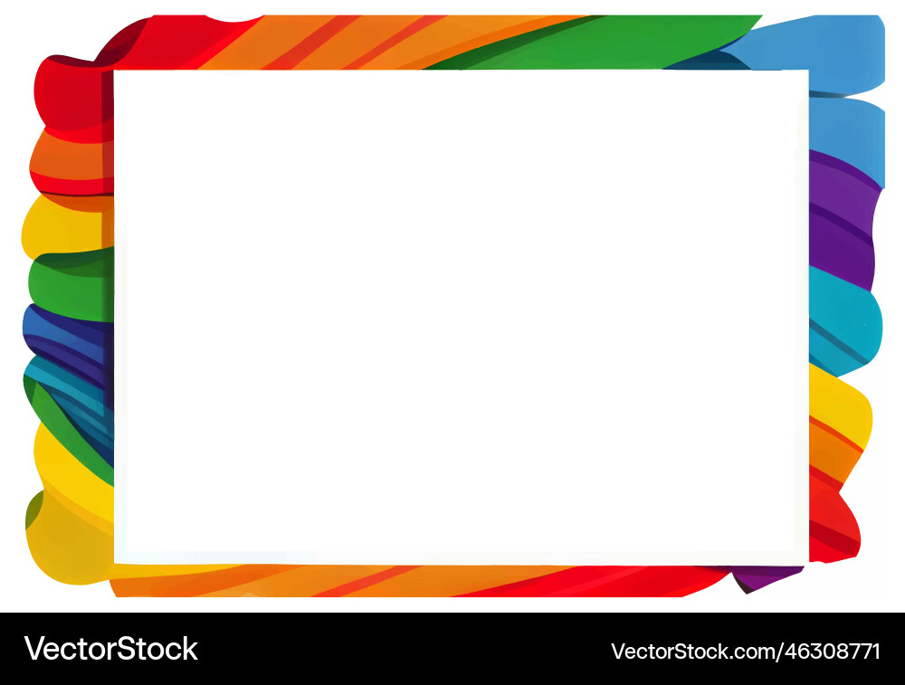 Rainbow border frame Royalty Free Vector Image