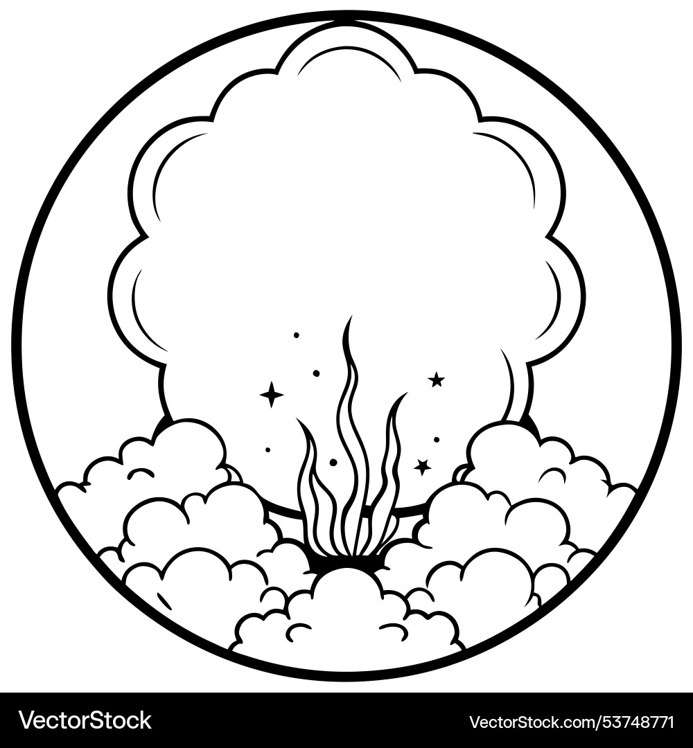 Smoke exploding outward from circular empty Vector Image