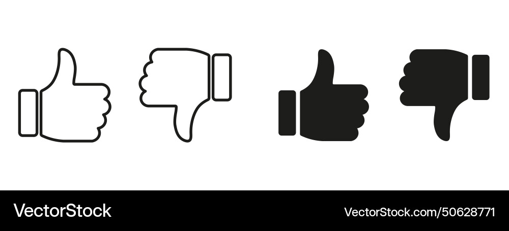 Thumb up and down flat icon Royalty Free Vector Image