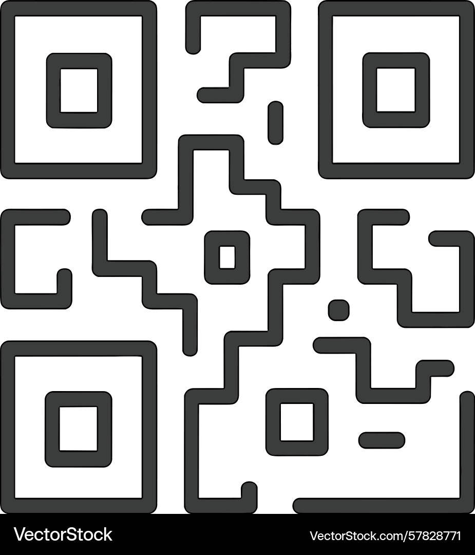 Unique qr code design showcasing creative patterns Unique qr code design showcasing creative patterns vector image
