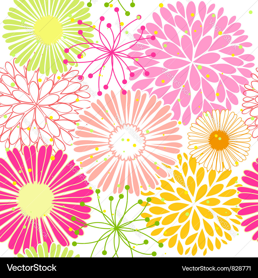 Vibrant Floral Spring Pattern Vector Image