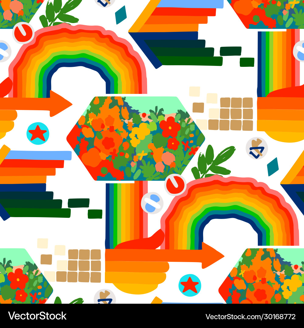 Abstract seamless pattern mixed from different Vector Image