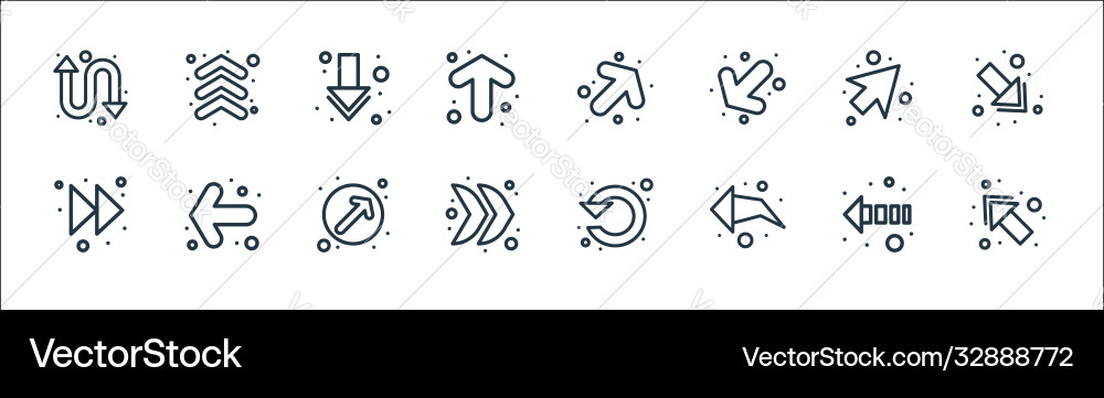 Arrows line icons linear set quality Royalty Free Vector