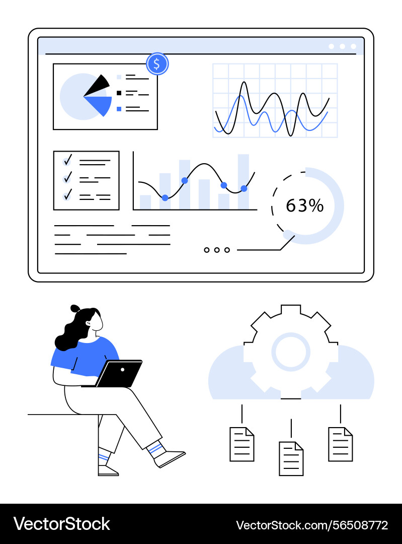 Datenanalyse und Workflow Automation Datenanalyse und Workflow Automation vektorbild