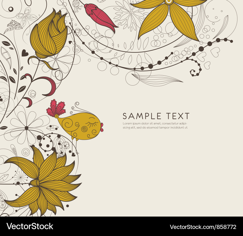 Elegant Bird Motif Background Vector Image