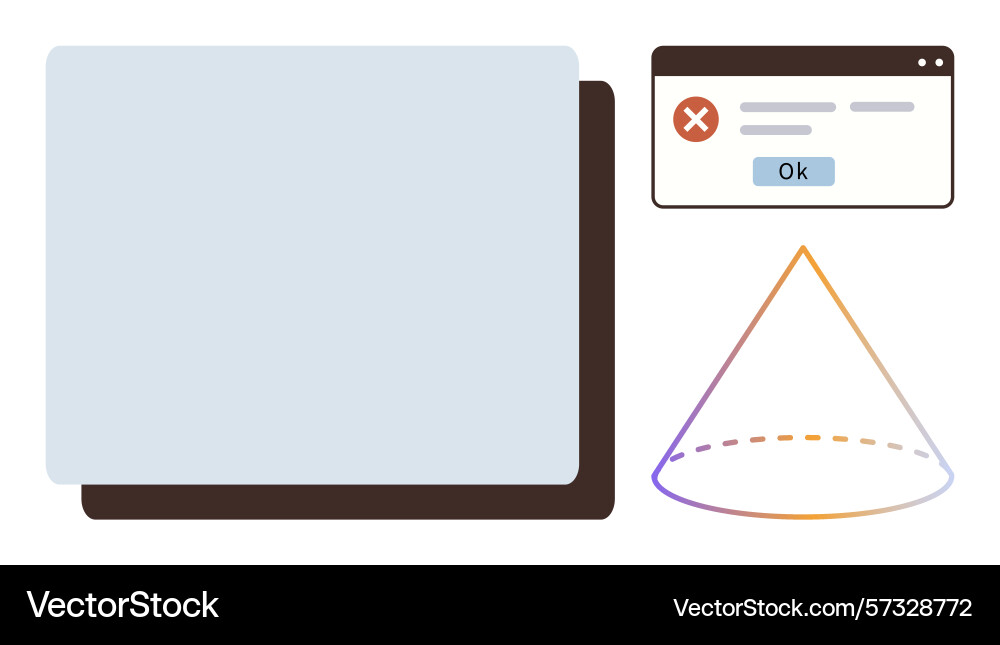Error message popup with geometric elements Error message popup with geometric elements vector image