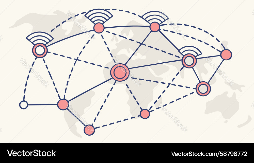 Global Network Nodes Vector Image