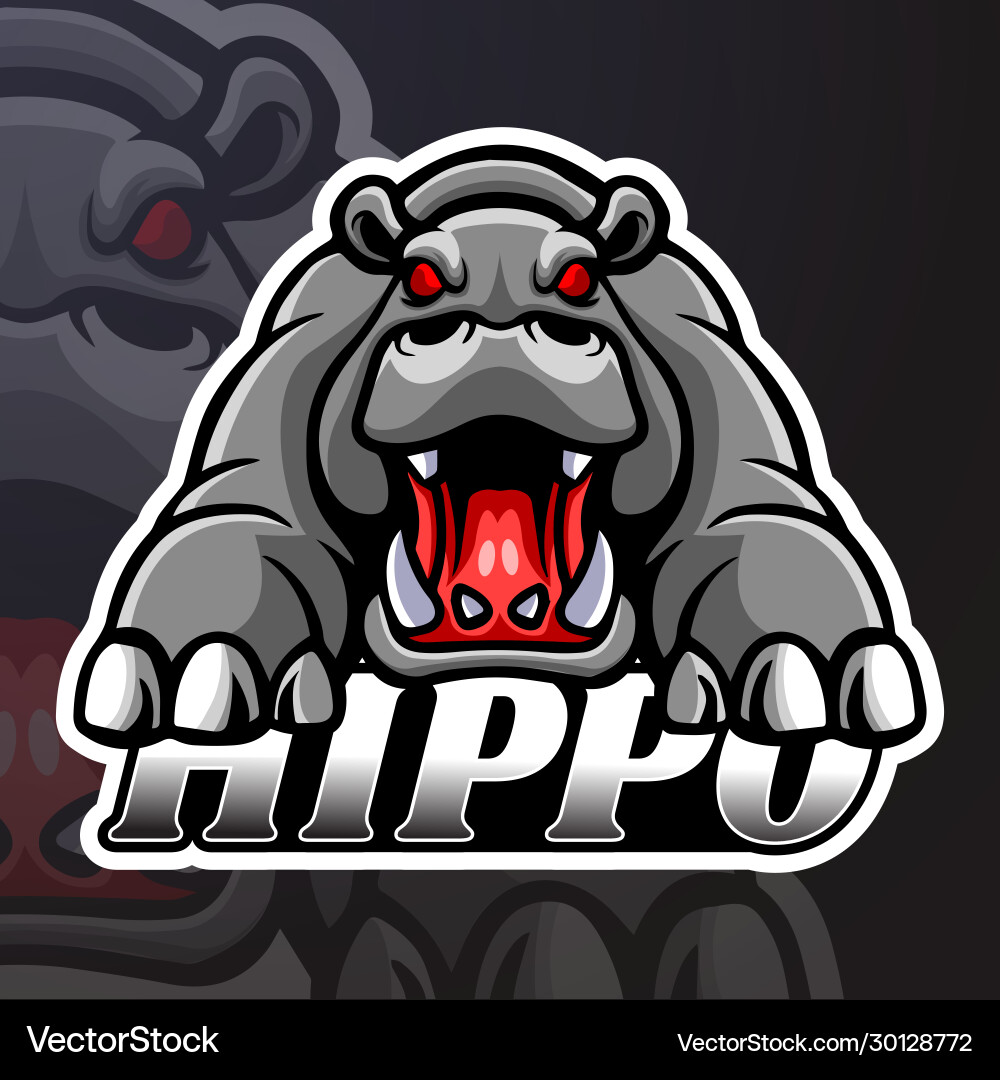 Hippo Esports Mascot Logo vector image