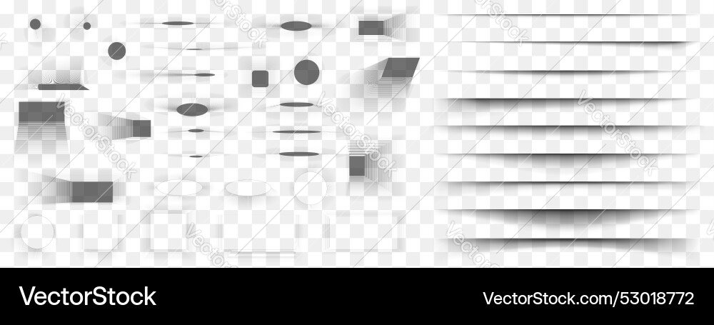 Set of different shadow effects for mockups Set of different shadow effects for mockups vector image