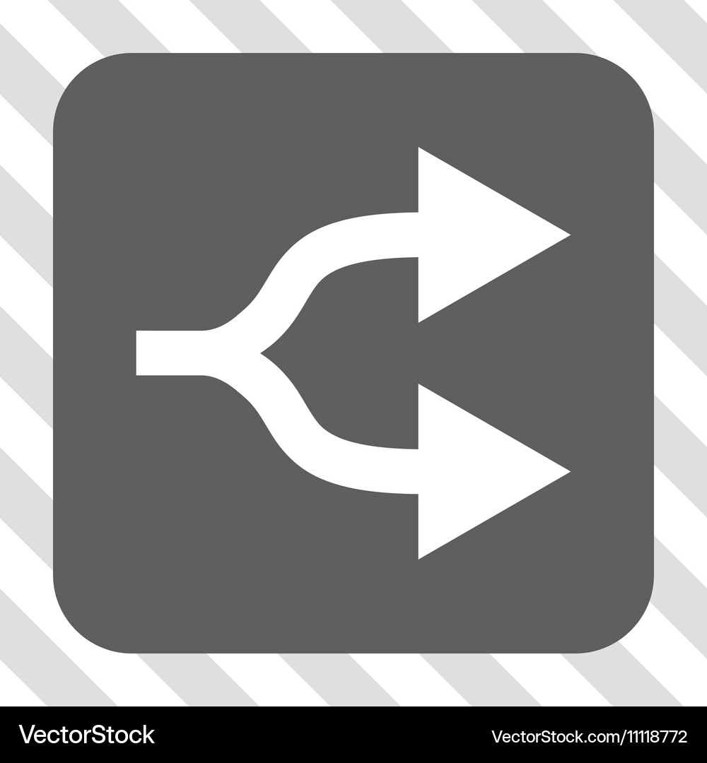 Split arrows right rounded square button Vector Image