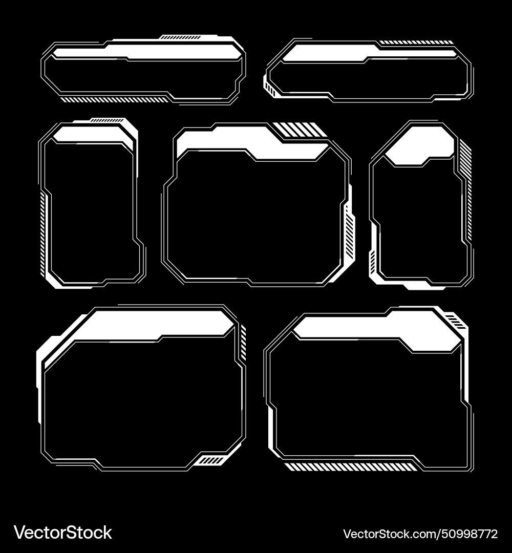White futuristic hud ui elements sci-fi user White futuristic hud ui elements sci-fi user vector image