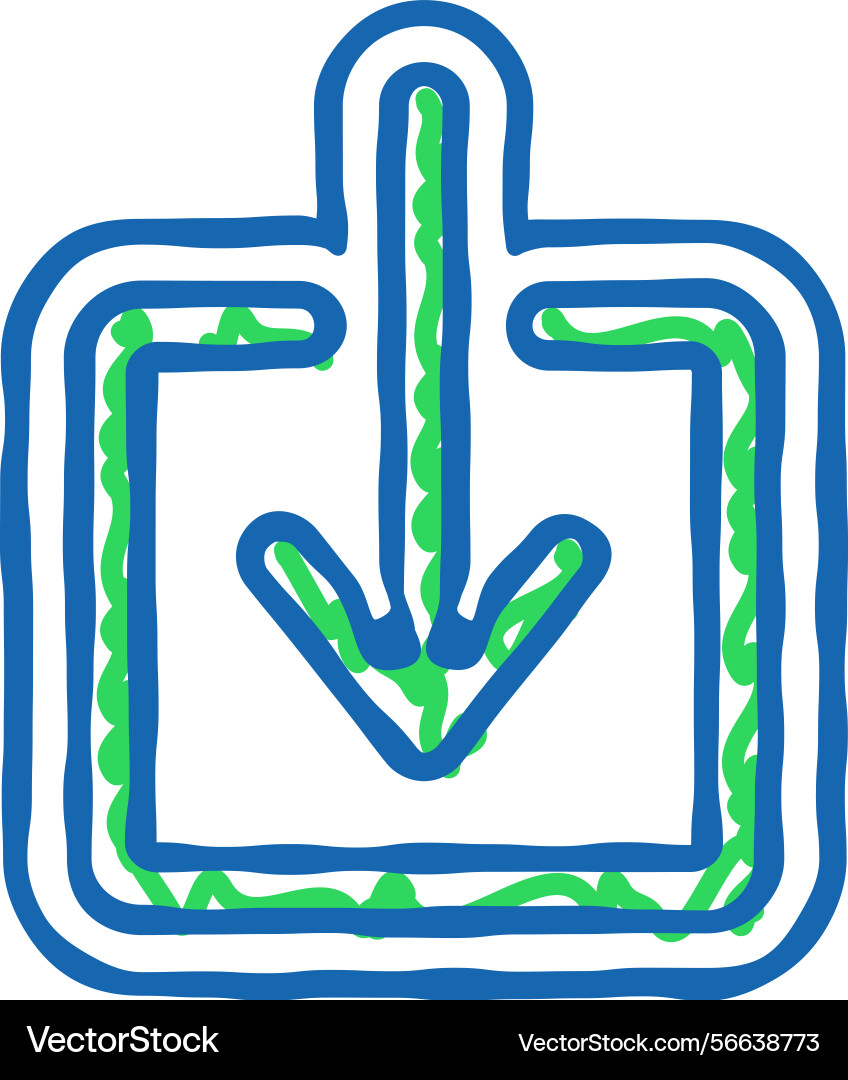 Down arrow data loading icon doodle Down arrow data loading icon doodle vector image