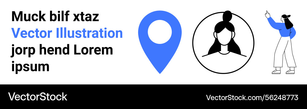 Geolocation pin user profile icon and woman Vector Image