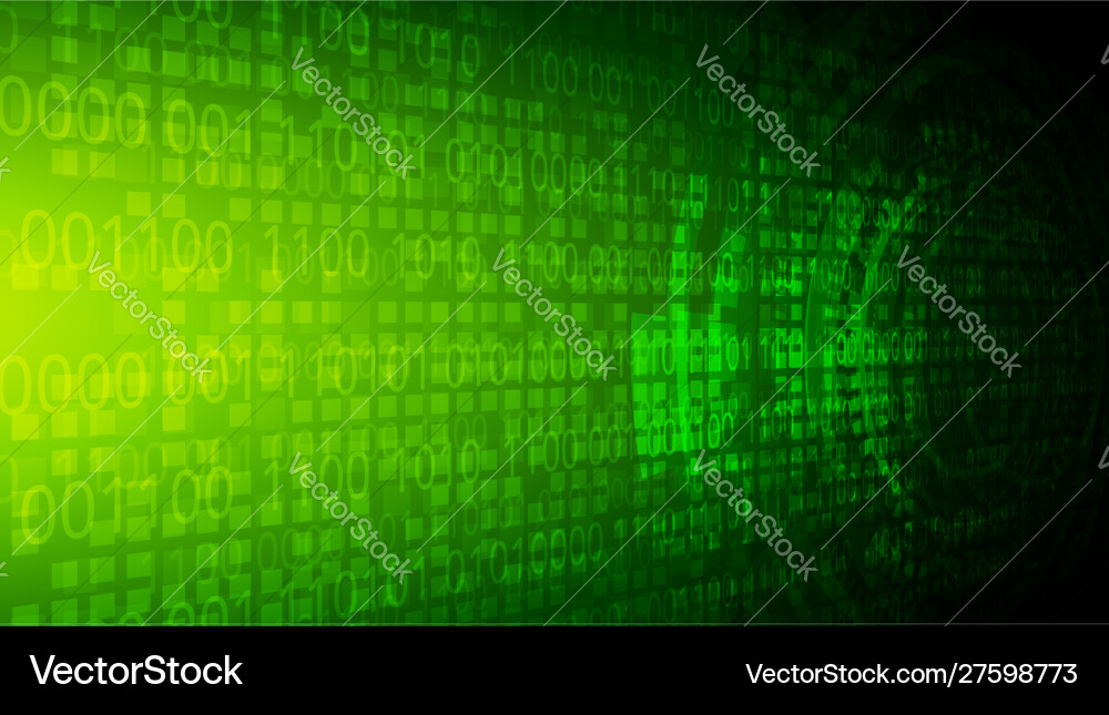 Green yellow binary code backgroundabstract vector image