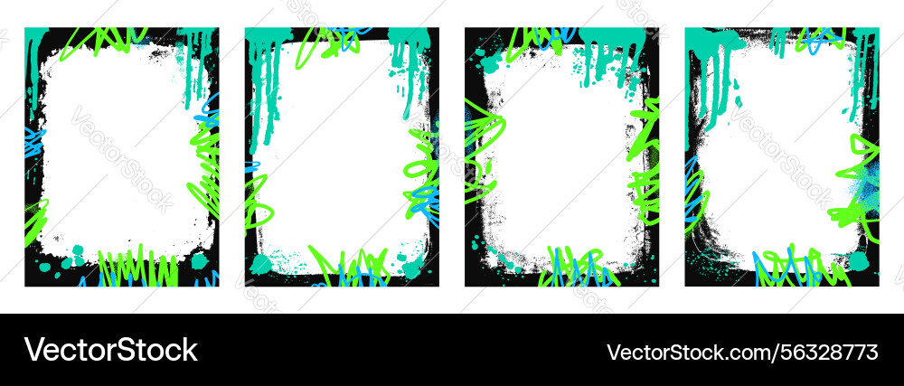 Grunge background frames set border templates Grunge background frames set border templates vector image