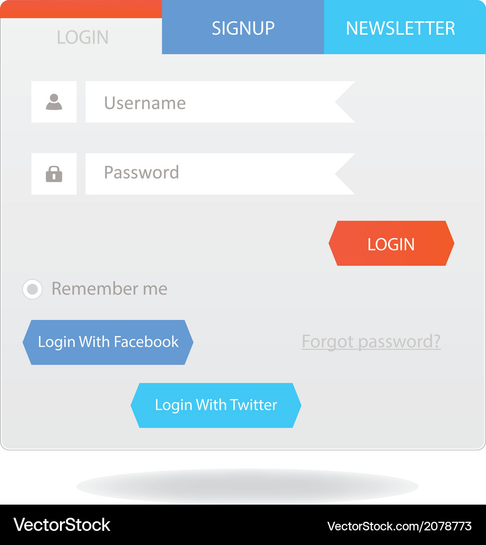 Login Form - Simple Web Design Vector Image
