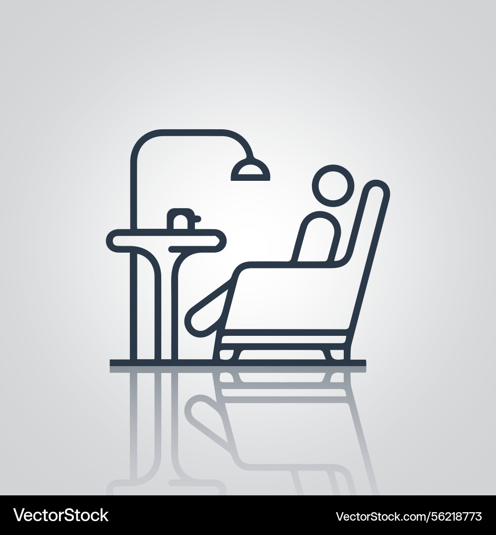 Man is sitting on sofa in front of the table Vector Image