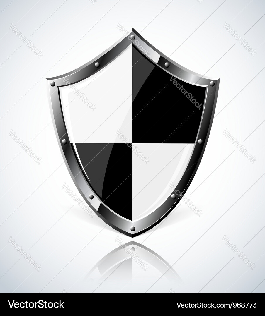 Silver Shield with Reflection Vector Image
