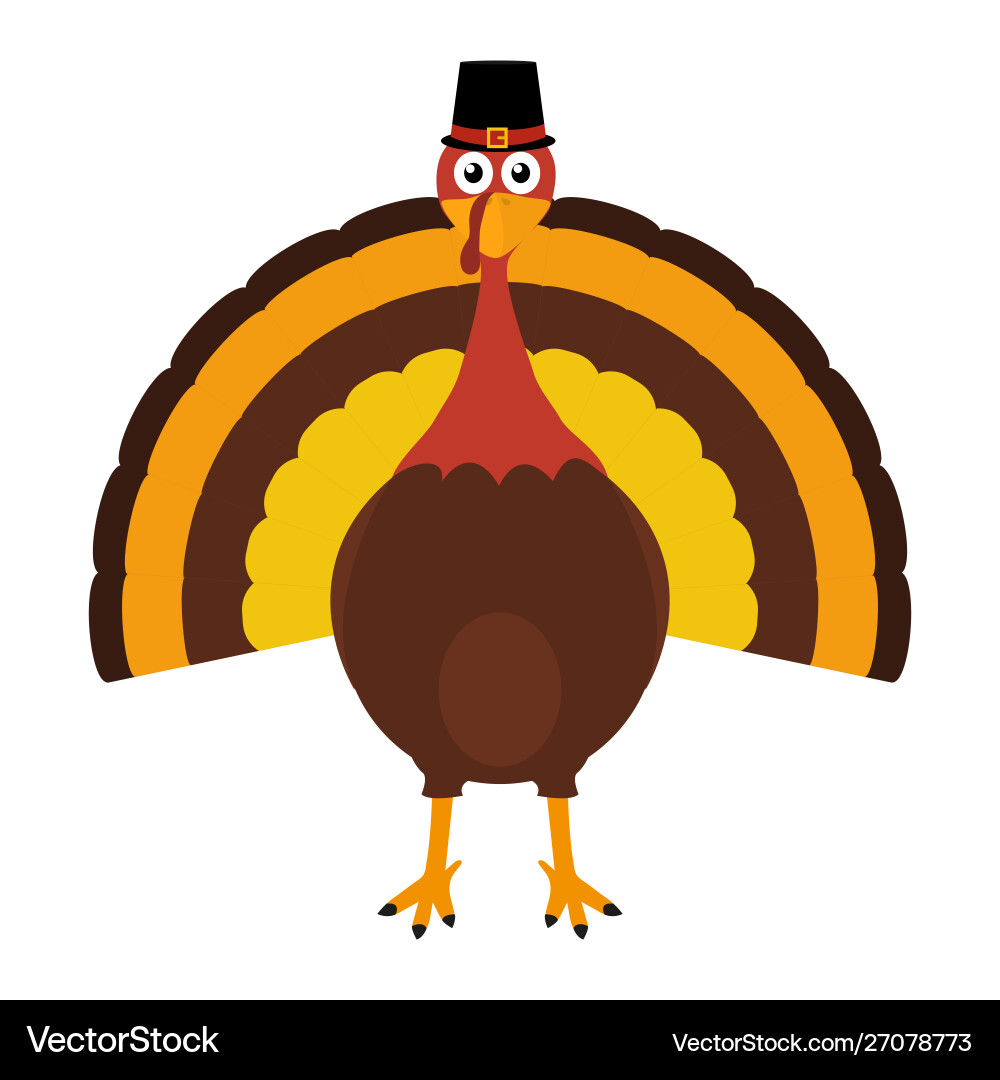 Turkey pilgrimin on thanksgiving day Turkey pilgrimin on thanksgiving day vector image