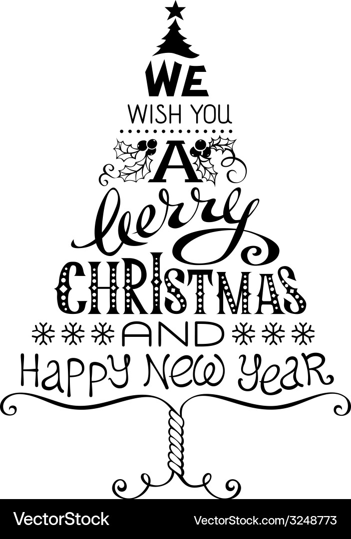 Vintage Christmas & New Year Typography vector image