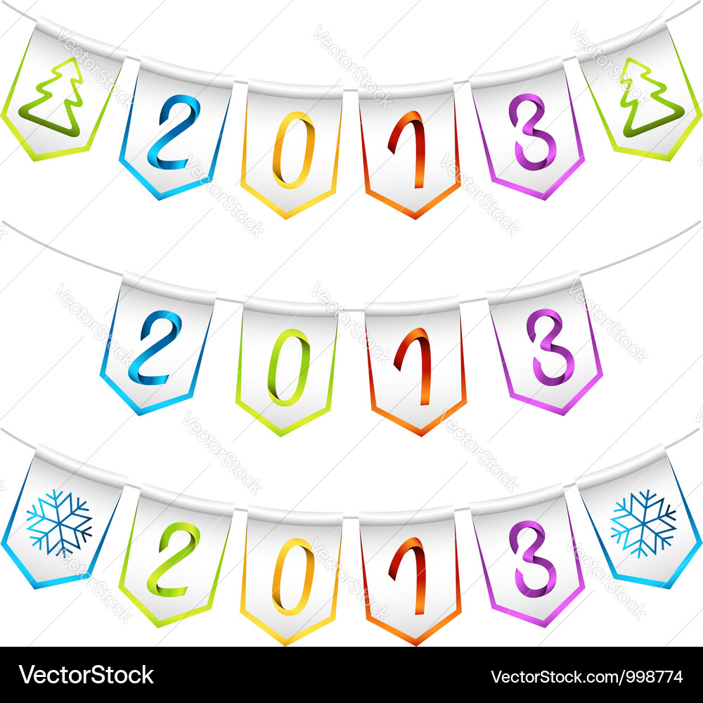 2013 design bunting flags Vector Image
