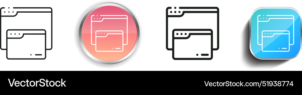 Browsers icon thin linear regular and button Vector Image