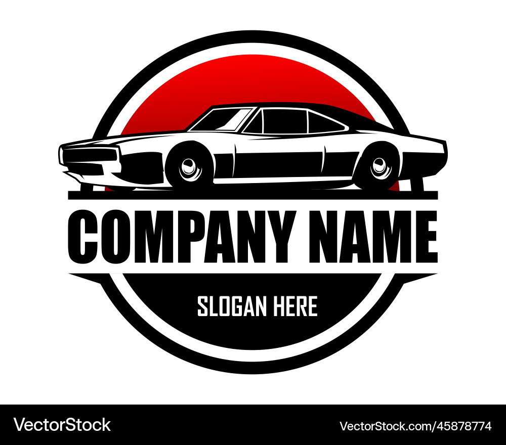 Classic Muscle Car Silhouette Vector Image