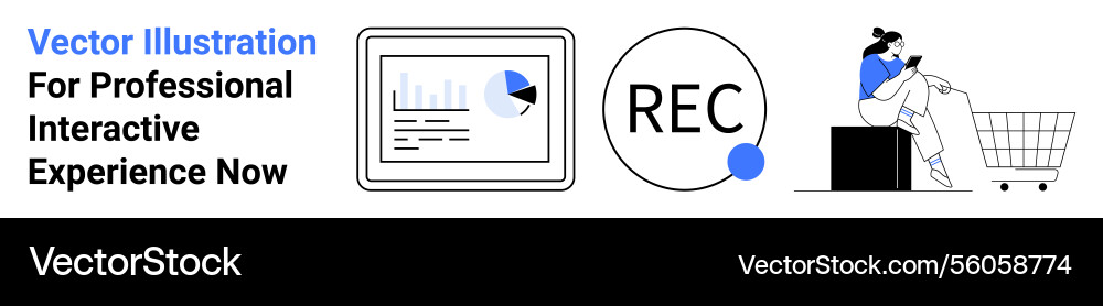 Digital interaction with analytics display Vector Image