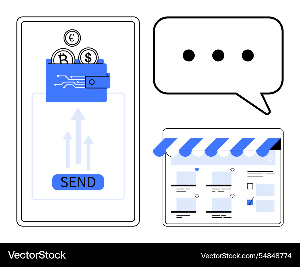 Digital transaction processing with online Vector Image