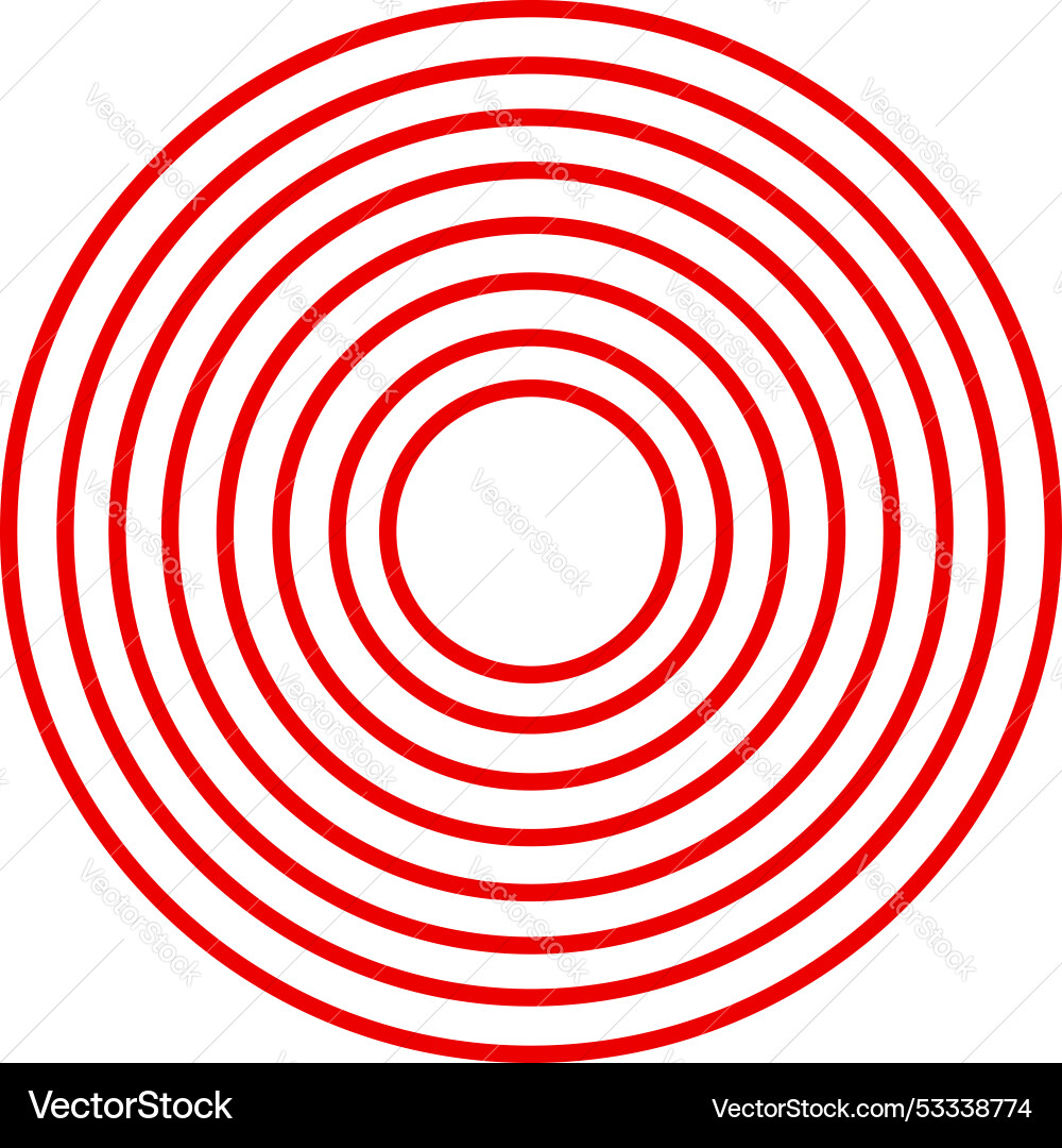 Red concentric circles forming a circular pattern Red concentric circles forming a circular pattern vector image