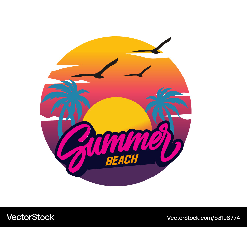 Summer sun logo Royalty Free Vector Image - VectorStock