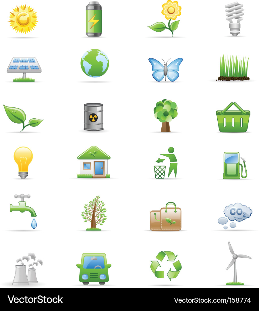 Umgebung Icons Set Vektorbild