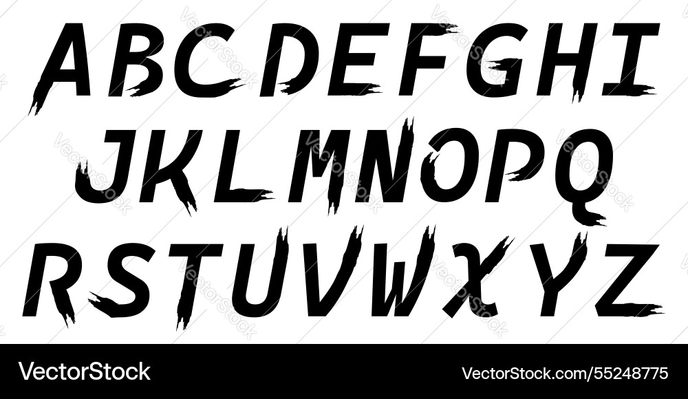 Alphabet in modern style with brush stroke element Alphabet in modern style with brush stroke element vector image