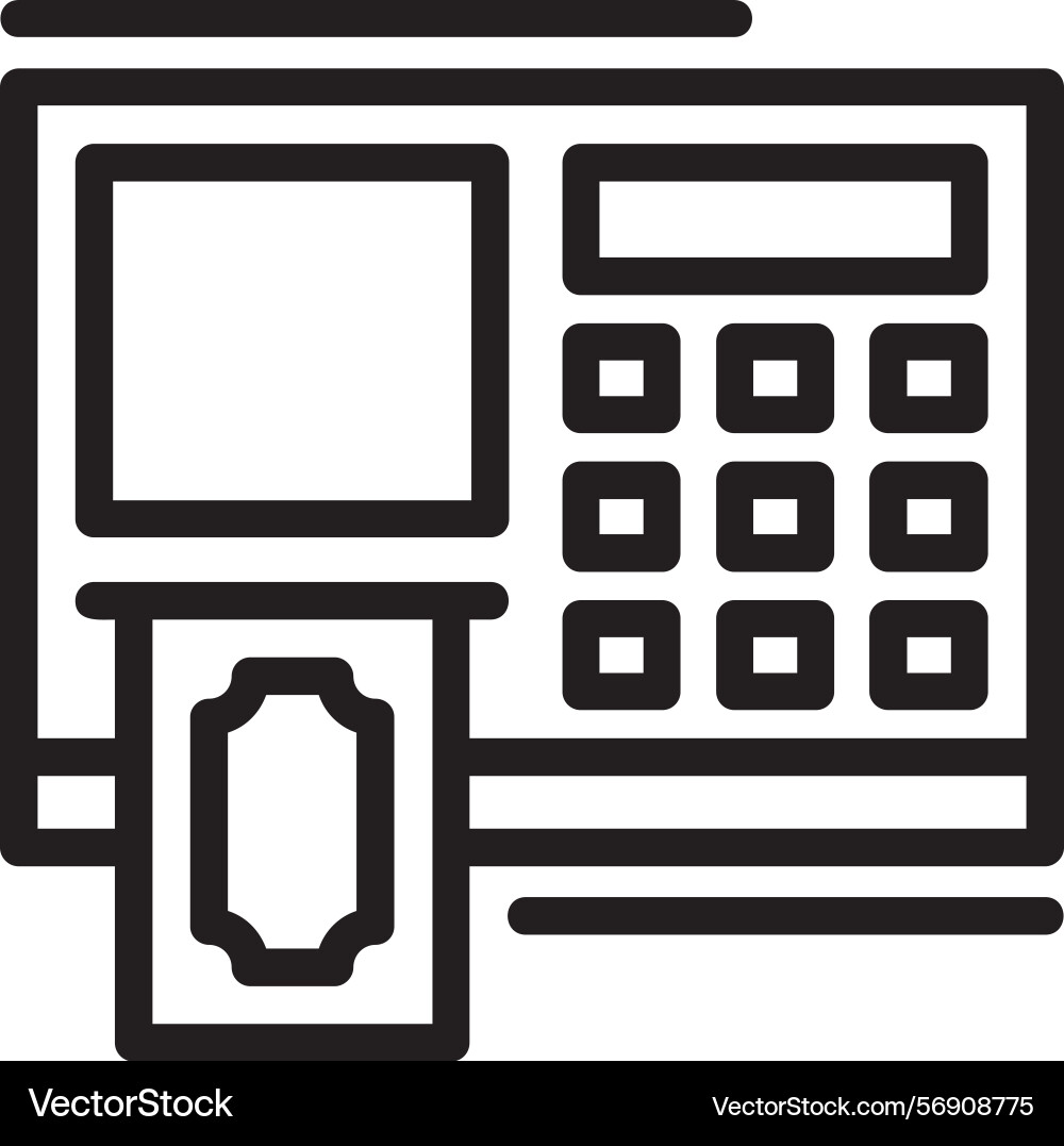 Atm linear style icon design vector image