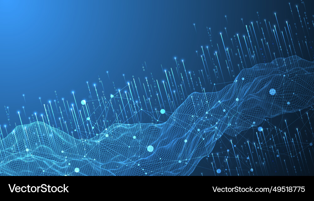 Big data abstract digital futuristic wireframe Big data abstract digital futuristic wireframe vector image