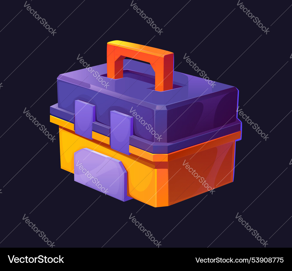 Cartoon game toolbox storage for instruments Cartoon game toolbox storage for instruments vector image
