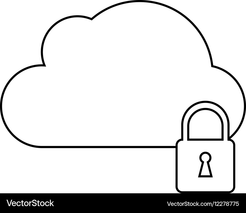 Cloud data security system technology outline Vector Image