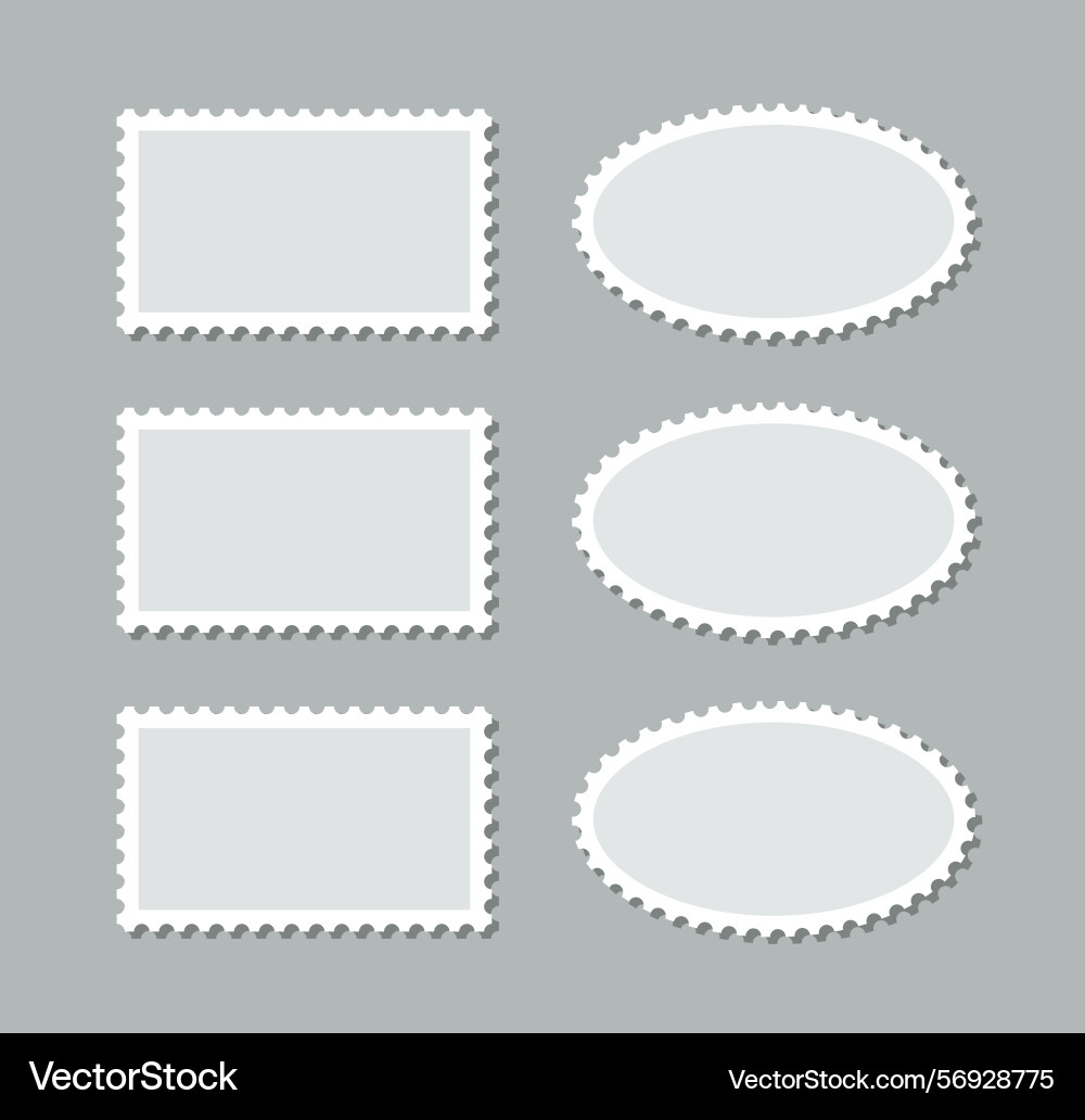 Rectangular and oval perforated labels collection Rectangular and oval perforated labels collection Vector Image