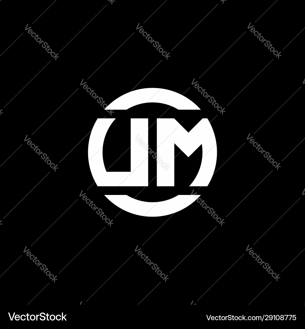 Um logo monogram isolated on circle element Um logo monogram isolated on circle element Vector Image