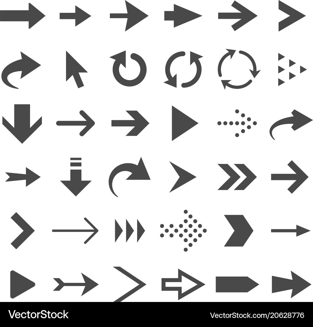 Arrow Cursor Icons - Navigation Set vector image